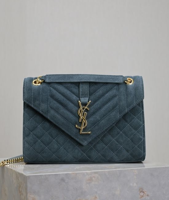 Yves Saint Laurent YSL Envelope Medium Quilted Matte Leather Bag 487206