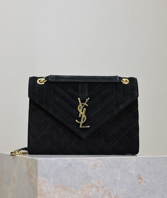 Yves Saint Laurent YSL Envelope Medium Quilted Matte Leather Bag 487206