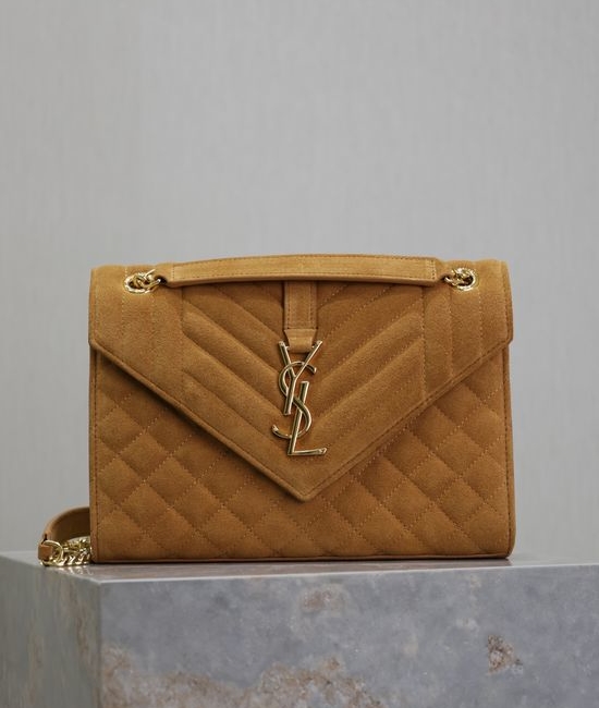 Yves Saint Laurent YSL Envelope Medium Quilted Matte Leather Bag 487206