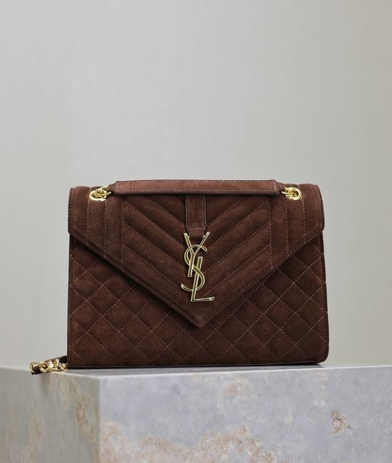 Yves Saint Laurent YSL Envelope Medium Quilted Matte Leather Bag 487206