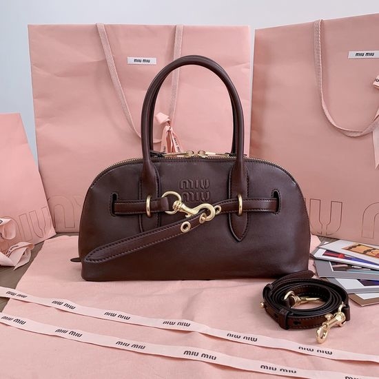 Miu Miu Aventure Nappa Leather Bowling Bag 5BB168