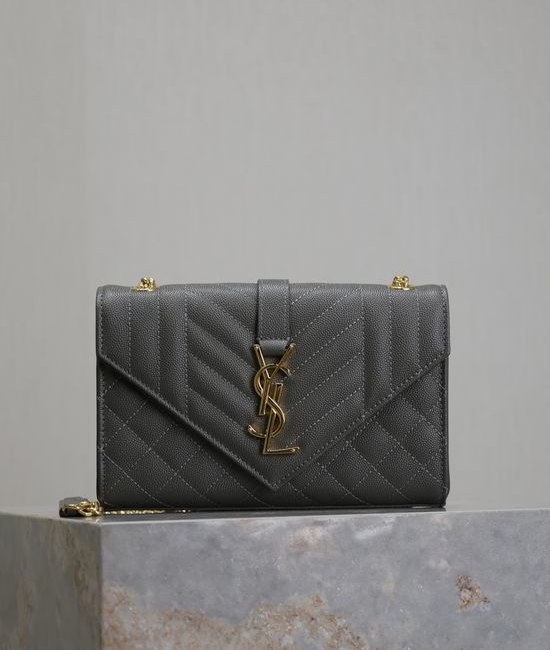 Yves Saint Laurent YSL Envelope Quilted Leather Crossbody Bag 526286