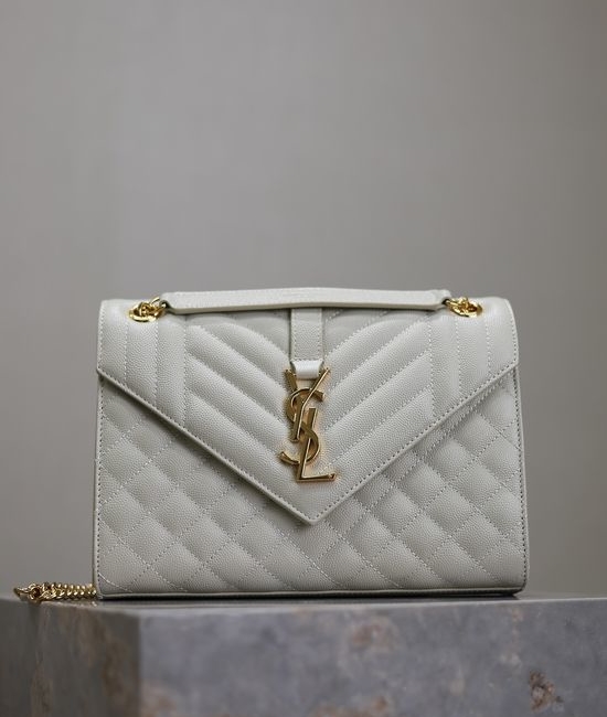 Yves Saint Laurent YSL Envelope Medium Quilted Caviar Leather Bag 487206