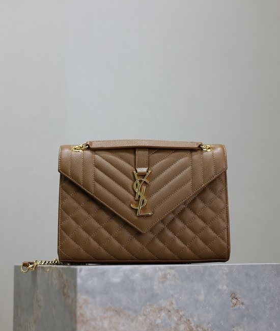 Yves Saint Laurent YSL Envelope Medium Quilted Caviar Leather Bag 487206