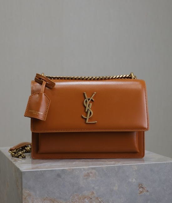 Yves Saint Laurent YSL Sunset Calfskin Shoulder Bag 422906