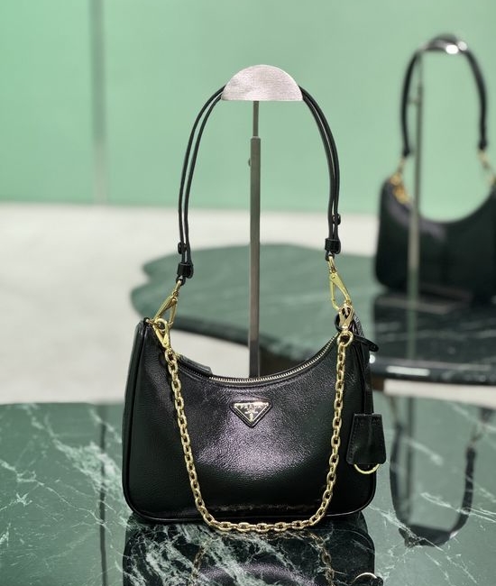 Prada Hobo Patent Leather Shoulder Bag 1BC204