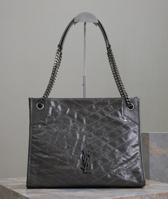 Yves Saint Laurent YSL Niki Shopping Bag Crinkled Leather 577999