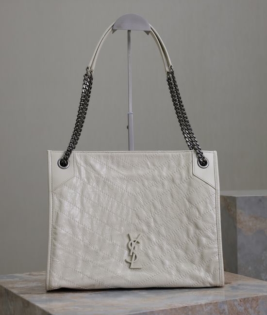 Yves Saint Laurent YSL Niki Crinkled Leather Shopping Bag 577999