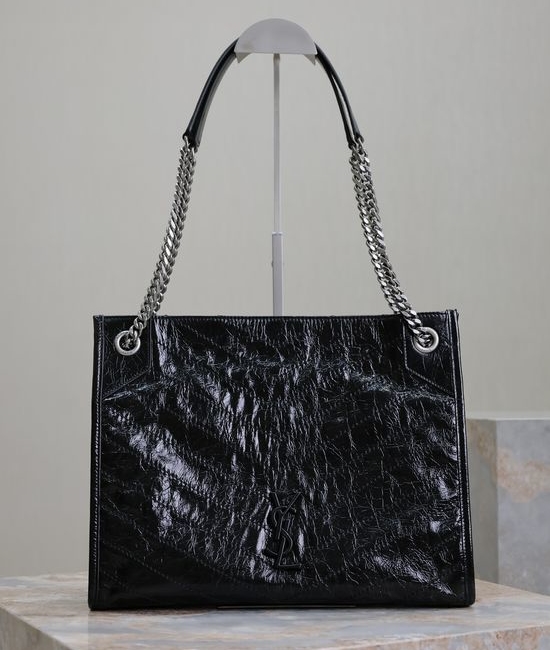 Yves Saint Laurent YSL Niki Crinkled Leather Shopping Bag 577999