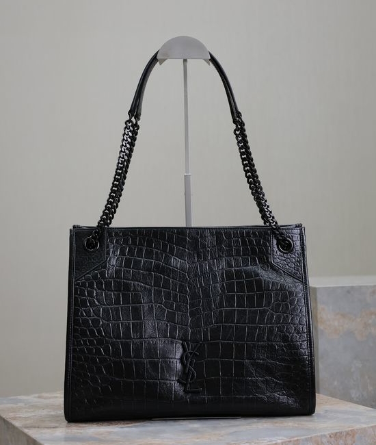 Yves Saint Laurent YSL Niki Crocodile Pattern Shopping Bag 577999
