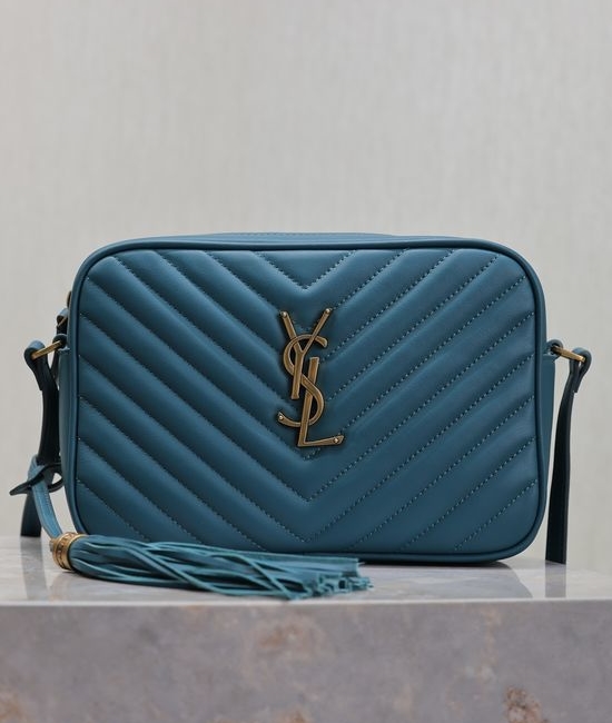 Yves Saint Laurent YSL Lou Camera Bag Turquoise 520534-1