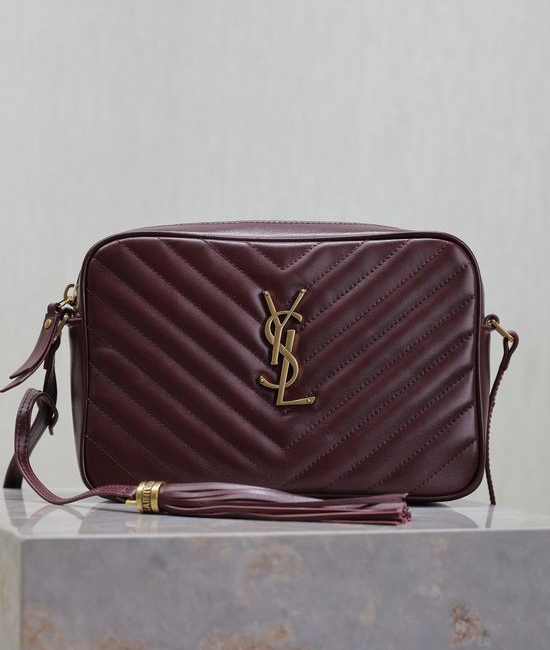 Yves Saint Laurent YSL Lou Camera Bag Burgundy 520534-1