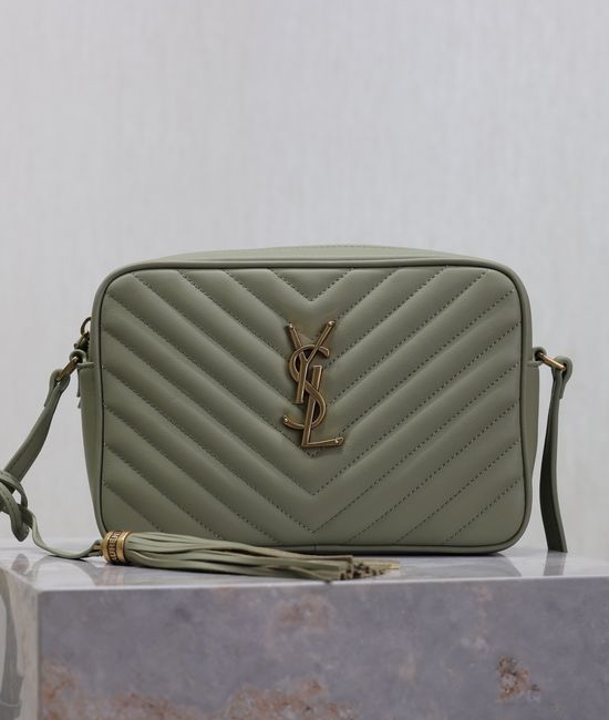 Yves Saint Laurent YSL Lou Camera Bag Avocado Green 520534-1