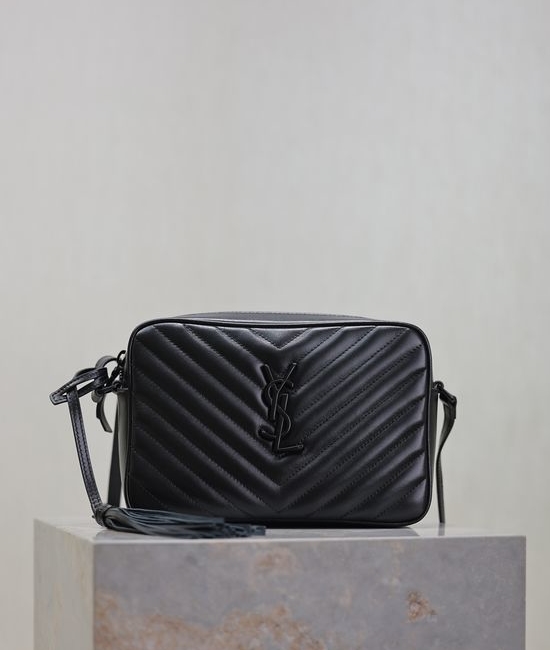 Yves Saint Laurent YSL Lou Black Black Buckle Camera Bag 520534-1