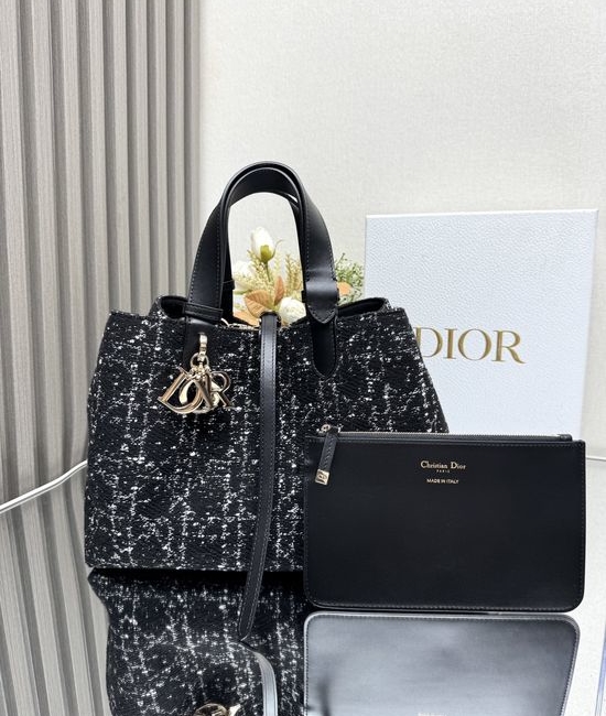 Christian Dior CD Toujours Handbag Canvas Leather 2821