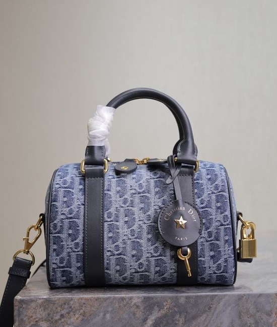 Christian Dior CD Groove Denim Blue Small Handbag 1365