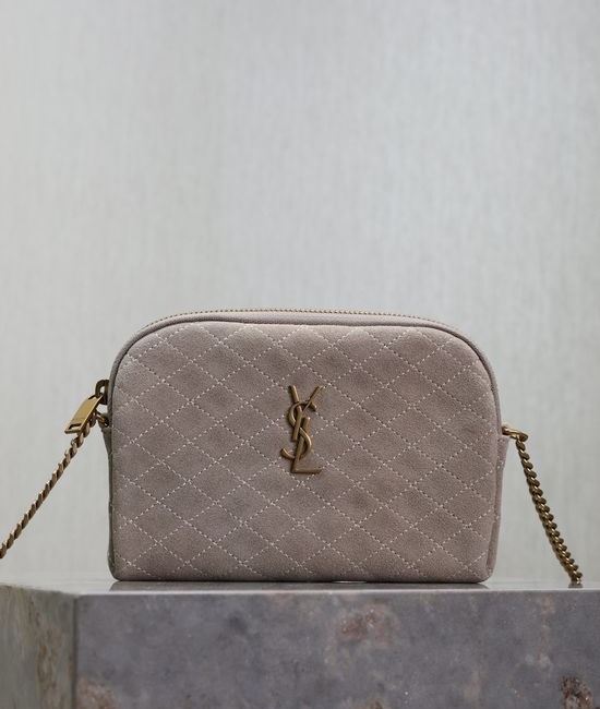 Yves Saint Laurent YSL GABY Suede Shell Chain Bag 733667