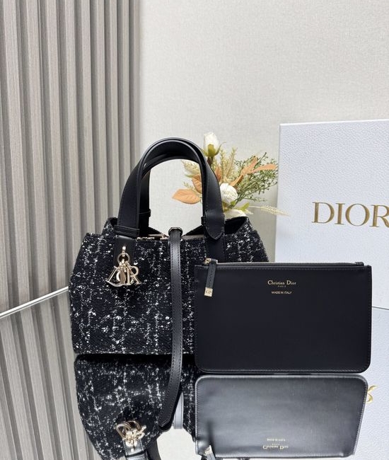 Christian Dior CD Toujours Tweed And Leather Small Bag 2822