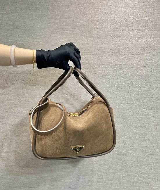 Prada Suede Leather Top Handle Handbag 1BA451