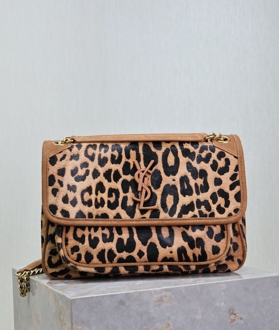Yves Saint Laurent YSL Niki Leopard Print Classic Shoulder Bag 633158