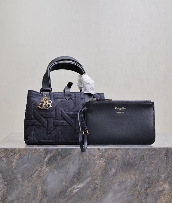 Christian Dior CD Toujours Denim Graphic Tote Bag 730