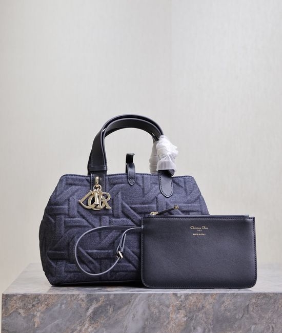 Christian Dior CD Toujours Denim Cannage Handbag 1188