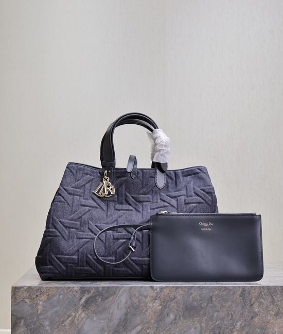 Christian Dior CD Toujours Denim Cannage Handbag 1188