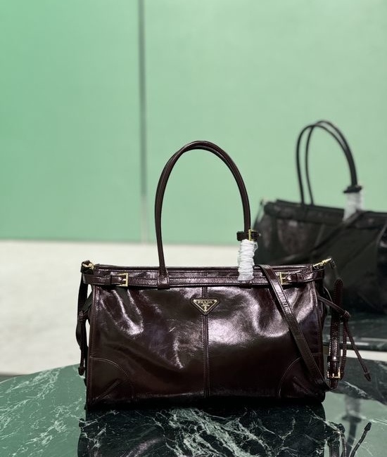 Prada SoftLux Patent Leather Handbag 1BA433