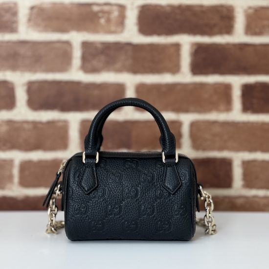 Gucci Dark Grained Leather GG Bag 815256