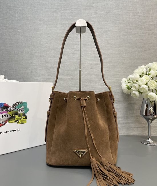 Prada Suede Bucket Bag 1BE079