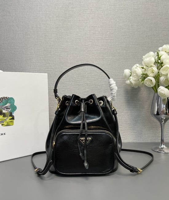 Prada Patent Leather Bucket Bag 1BH038