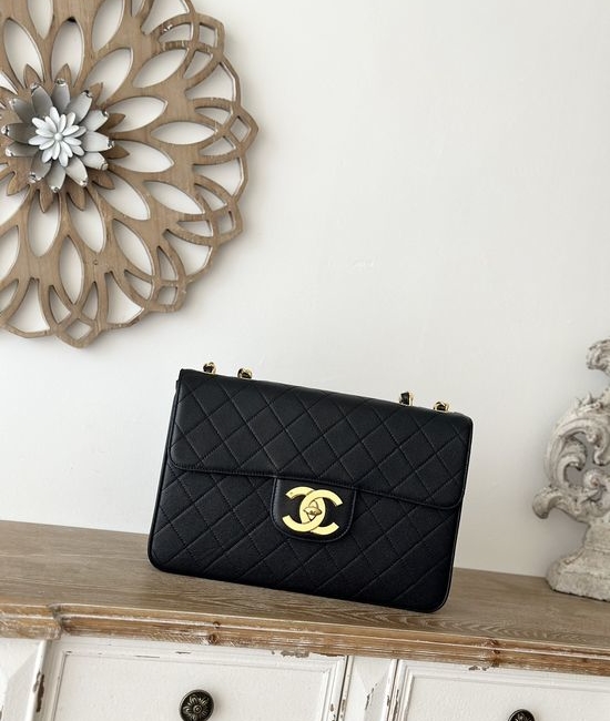 Chanel Classic Flap Gold Logo Bag A2222