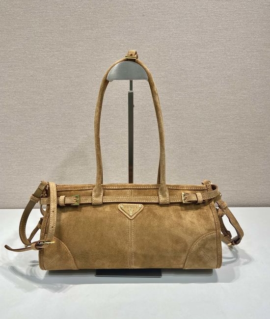 Prada LusSolf Suede Cinnamon Tote Bag 1BA426
