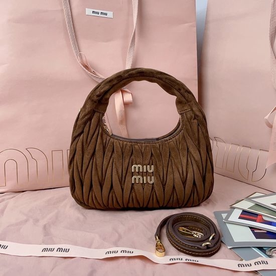 Miu Miu MiuWander Suede Leather Handbag 5BC125