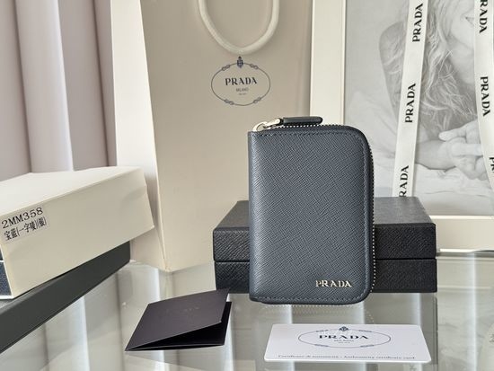 Prada Saffiano Leather Zip Card Holder 2MM358