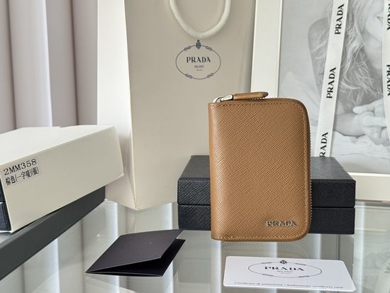 Prada Saffiano Leather Zip Card Holder 2MM358