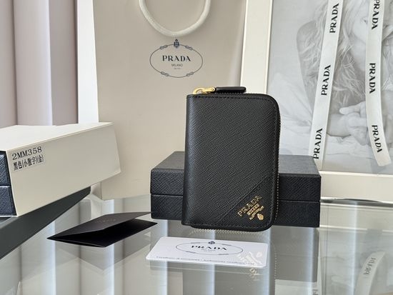 Prada Saffiano Leather Zip Card Holder 2MM358