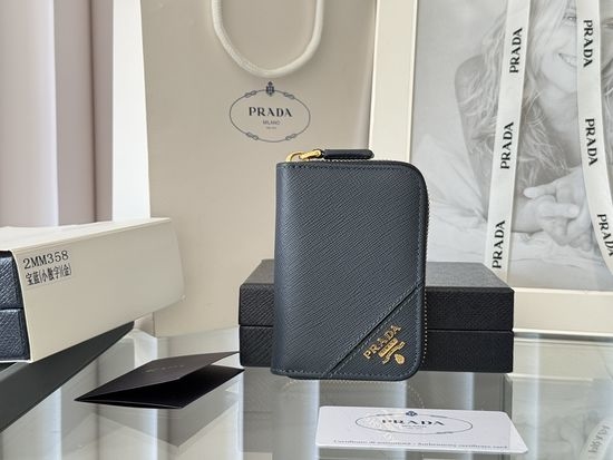 Prada Saffiano Leather Zip Card Holder 2MM358