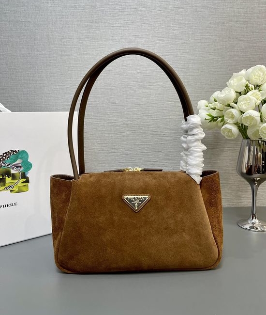 Prada Matte Leather Shoulder Tote 1BA444