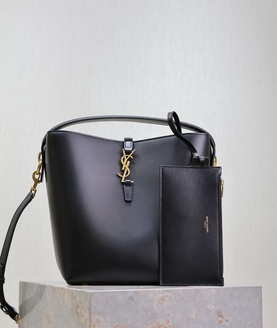 Yves Saint Laurent YSL LE 5A7 Series Chic Black Water Bucket Bag 742828