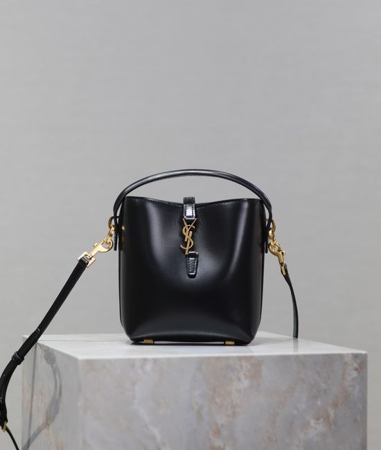 Yves Saint Laurent YSL Elegant Mini Bucket Bag with Logo Clasp LE 37 765870