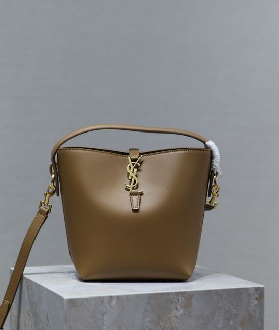 Yves Saint Laurent YSL LE 37 Bucket Bag in Milk Tea Color 749036