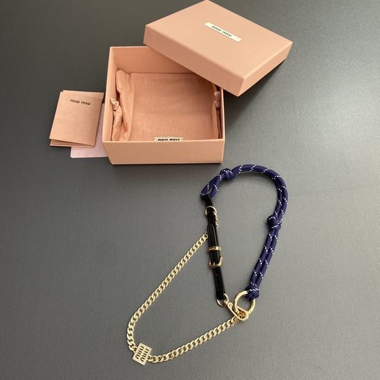 Miu Miu Leather Charm With Metal Chain 5TL510