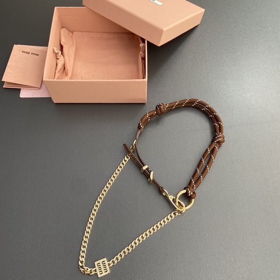 Miu Miu Leather Bag Charm with Chain 5TL510