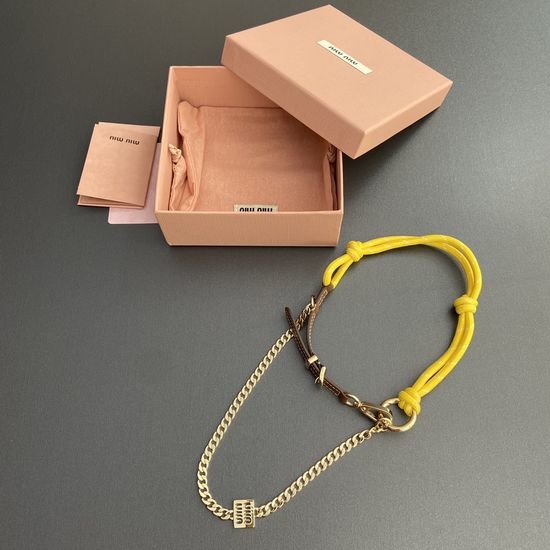 Miu Miu Leather Bag Charm with Chain 5TL510