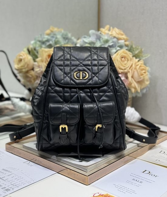 Christian Dior CD Caro Black Medium Backpack 6301
