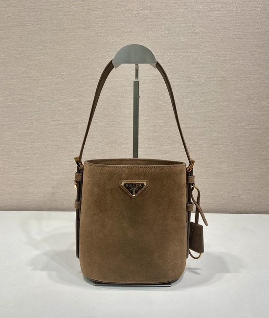 Prada Suede Bucket Bag Adjustable Strap 1BE078A