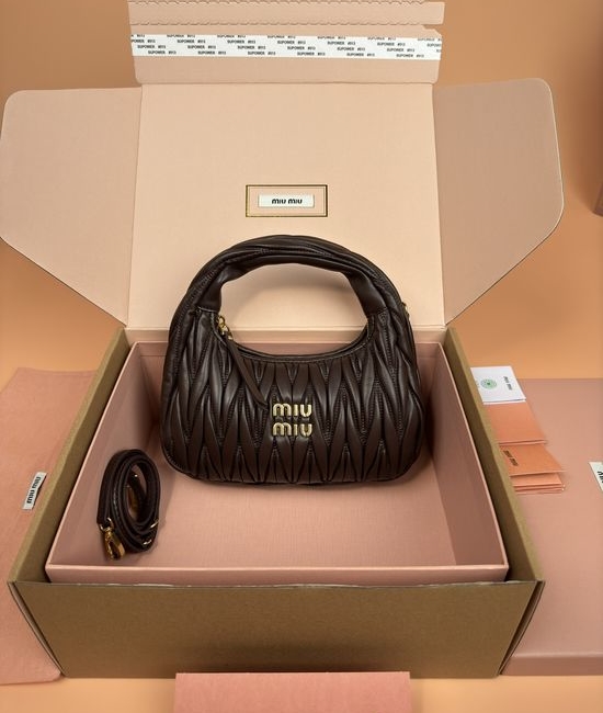 Miu Miu Wander Matelasse Leather Hobo Bag 5BC125
