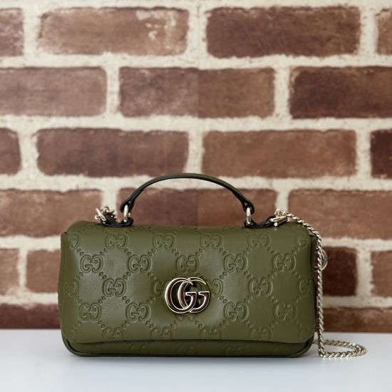 Gucci Crossbody Bag Green Embossed 806017