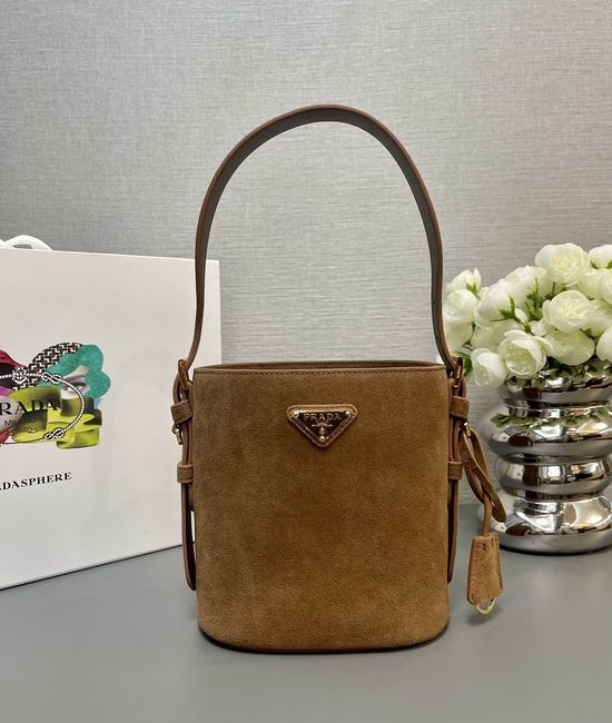 Prada Suede Bucket Bag 1BE078